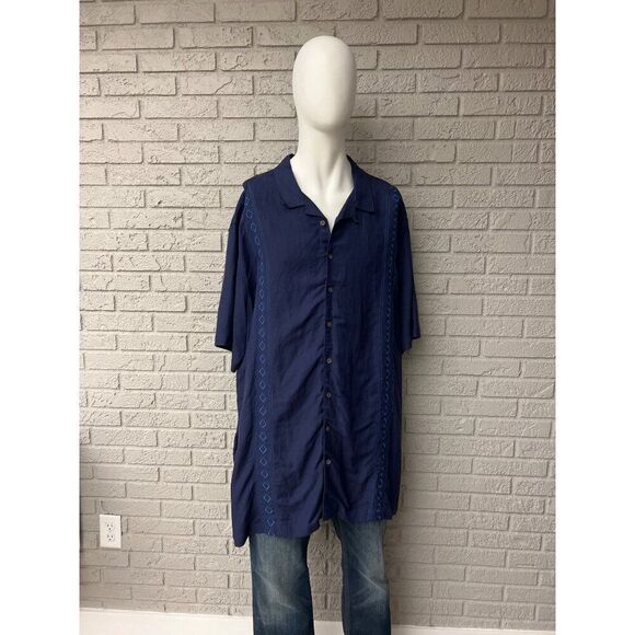 Oak Hill Men Tonal Big & Tall Short Sleeve Shirt Size 3XLT - Picture 2 of 8